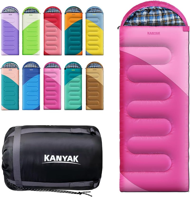 Kanyak Camping Sleeping Bag, 32℉ Sleeping Bags for Adults Kids Teens Cold Weather Warm Sleeping Bag Winter for 3-4 Season Camping, Camping Gear Equipment, Traveling, and Outdoors - Image 1